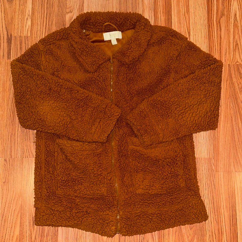 Brown Fleecey Teddy Sweater Jacket